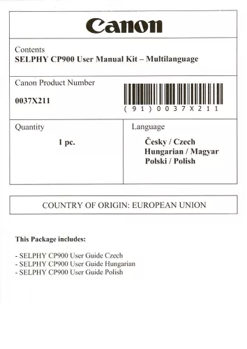 Canon SELPHY CP900 használati útmutató