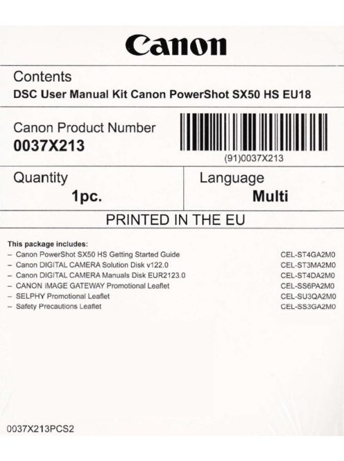 Canon PowerShot SX50 HS használati útmutató + szoftver csomag EU18