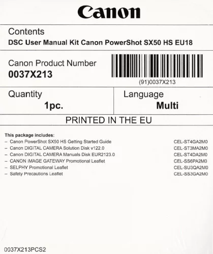 Canon PowerShot SX50 HS használati útmutató + szoftver csomag EU18