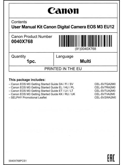 Canon EOS M3 használati útmutató