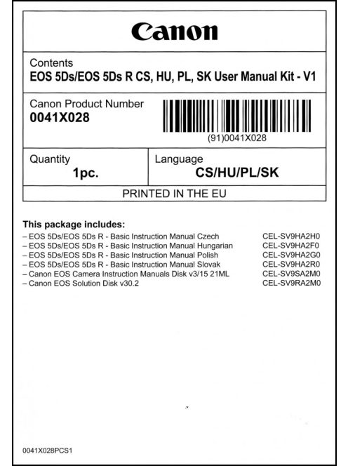 Canon EOS 5Ds + EOS 5Ds R Rövid kezelési kézikönyv