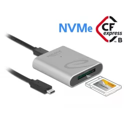  Delock USB Type-C™ kártyaolvasó alumínium keretben CFexpress memória kártyákhoz