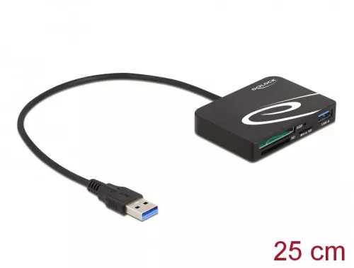 Delock USB 3.0 // XQD / SD / microSD memóriakártyákhoz kártyaolvasó (91756)