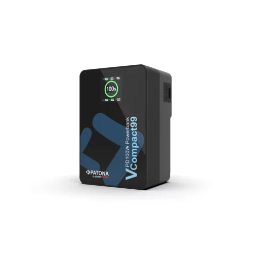 PATONA Platinum V-Mount Battery VCompact99 99Wh 14.8V PD100W 2xUSB-C USB-A DC D-Tap includes Hard Case