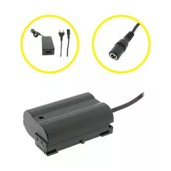   PATONA Power Adapter Kit for Nikon EN-EL15 – Dummy Battery with Power Supply (9428)