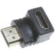 HDMI dugó/HDMI aljzat 90°-os adapter (lefele)