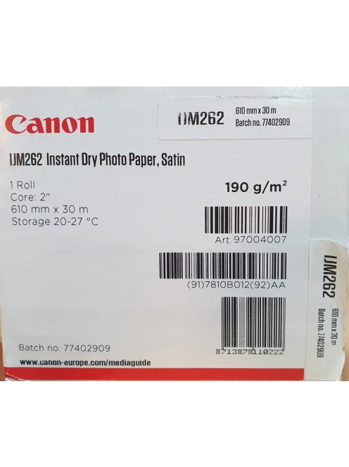 Canon 7810B roll paper (Satin) (610mm x 30m) (190 g/m²) (IJM262)
