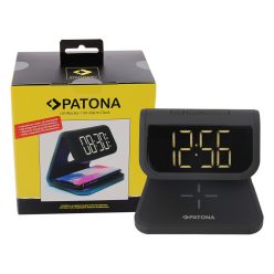   PATONA LCD kijelzős ébresztőóra, vezeték nélküli töltési funkcióval és UV fertőtlenítéssel (9888)