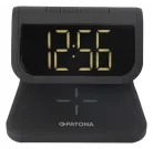 PATONA LCD kijelzős ébresztőóra, vezeték nélküli töltési funkcióval és UV fertőtlenítéssel (9888)