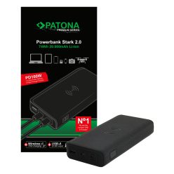   PATONA PREMIUM Powerbank STARK 2.0 (20.000mAh) (PD 100W) (QI) (2x USB-C) (1x USB-A) (9987)