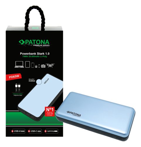 PATONA PREMIUM Power Bank STARK 1.0 (20.000mAh) (PD 65W) (1x USB-C) (1x LIGHTNING) (9991)