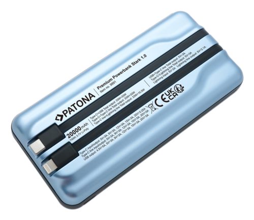 PATONA PREMIUM Power Bank STARK 1.0 (20.000mAh) (PD 65W) (1x USB-C) (1x LIGHTNING) (9991)