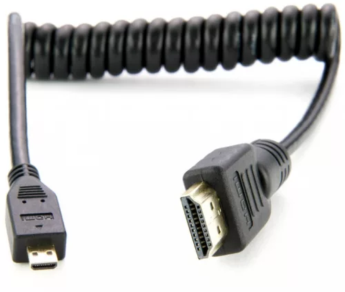 Atomos AtomFLEX HDMI Male to Micro-HDMI Male Coiled Cable 16 to 32" (ATOM4K60C2)