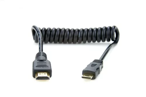 Atomos Full to Mini HDMI Coiled Cable 19.7 to 25.6" (ATOMCAB009)