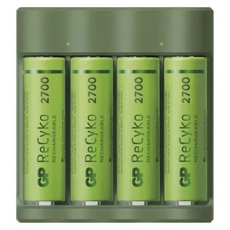 GP ReCyko B421 USB-s akkumulátor töltő + 4db AA akkumulátor (2700mA)