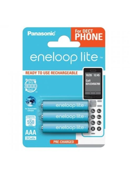 Panasonic Eneloop Lite AAA - Ni-MH akkumulátor (3db) (for DECT Phone) (BK4LCCE-3DE)
