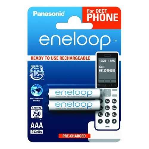 Panasonic Eneloop AAA - Ni-MH akkumulátor (2db) (for DECT Phone) (BK4MCCE-2DE)