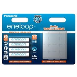   Panasonic Eneloop AAA - Ni-MH akkumulátor (4db) + tok (BK4MCCEC/4BE)