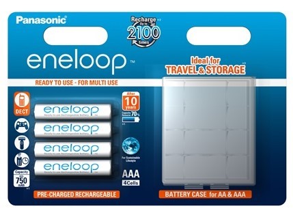 Panasonic Eneloop AAA - Ni-MH akkumulátor (4db) + tok (BK4MCCEC/4BE)