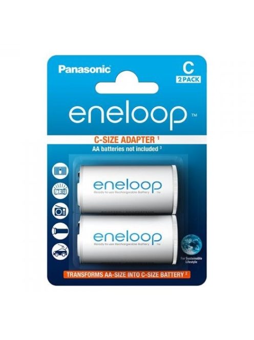 Panasonic Eneloop - adapter - AA méretű akkumulátort C méretűre (BQ-BS2E-2E)