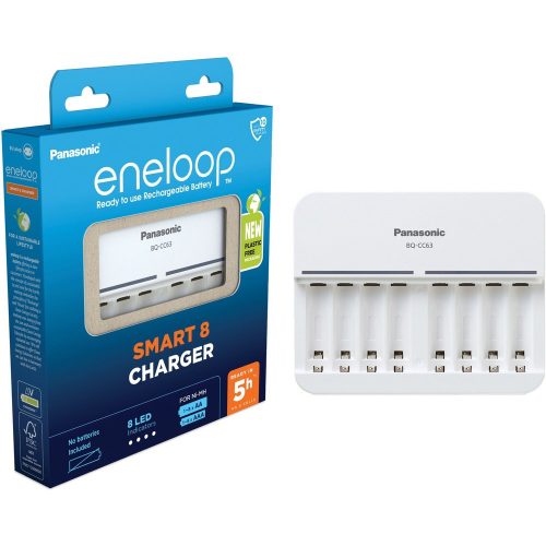 Panasonic Eneloop 1/2/3/4/5/6/7/8db - AA/AAA akkumulátor töltő (BQ-CC63E)