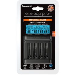   Panasonic Eneloop Pro 1/2/3/4db - AA/AAA akkumulátor töltő és kisütő LCD kijelzővel (BQCC65E)