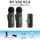 Boya BY-V20 vezeték nélküli mikrofon USB-C csatlakozóval (2TX + 1RX)