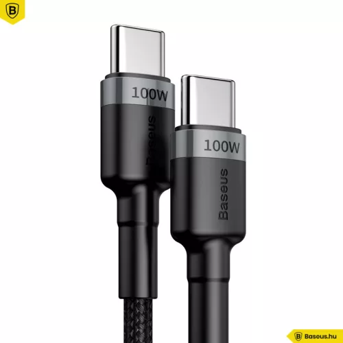 Baseus Cafule USB-C // USB-C kábel (PD 2.0) (QC 3.0) (100W) (2m) (gray) (CATKLF-ALG1)