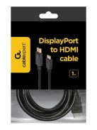 CABLEXPERT DisplayPort // HDMI kábel (FULL-HD) (1m) (CC-DP-HDMI-1M)