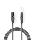 Nedis XLR apa - 6.3mm Jack apa - kábel (3 pol) (5m) (COTH15100GY50)