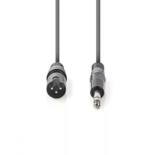 Nedis XLR apa - 6.3mm Jack apa - kábel (3 pol) (5m) (COTH15100GY50)
