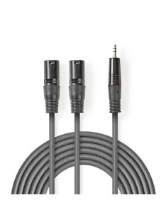   Nedis 2x XLR apa - 3.5mm Jack apa - kábel (3 pol) (1.5m) (COTH15310GY15)