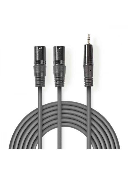 Nedis 2x XLR apa - 3.5mm Jack apa - kábel (3 pol) (1.5m) (COTH15310GY15)