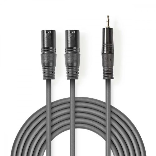 Nedis 2x XLR apa - 3.5mm Jack apa - kábel (3 pol) (1.5m) (COTH15310GY15)