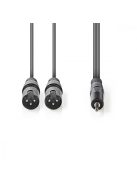 Nedis 2x XLR apa - 3.5mm Jack apa - kábel (3 pol) (1.5m) (COTH15310GY15)