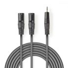 Nedis 2x XLR apa - 3.5mm Jack apa - kábel (3 pol) (3m) (COTH15310GY30)