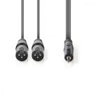 Nedis 2x XLR apa - 3.5mm Jack apa - kábel (3 pol) (3m) (COTH15310GY30)