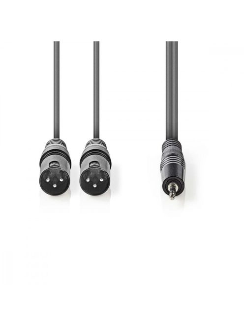 Nedis 2x XLR apa - 3.5mm Jack apa - kábel (3 pol) (3m) (COTH15310GY30)