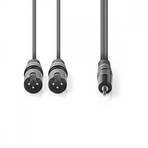 Nedis 2x XLR apa - 3.5mm Jack apa - kábel (3 pol) (3m) (COTH15310GY30)