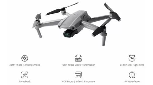 Mavic Air 2 Fly More Combo (DJI Smart Controller) (CP.MA.00000289.01)