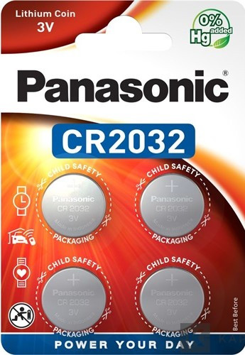 Panasonic CR2032 gombelem (4db) (CR2032EL-4B)