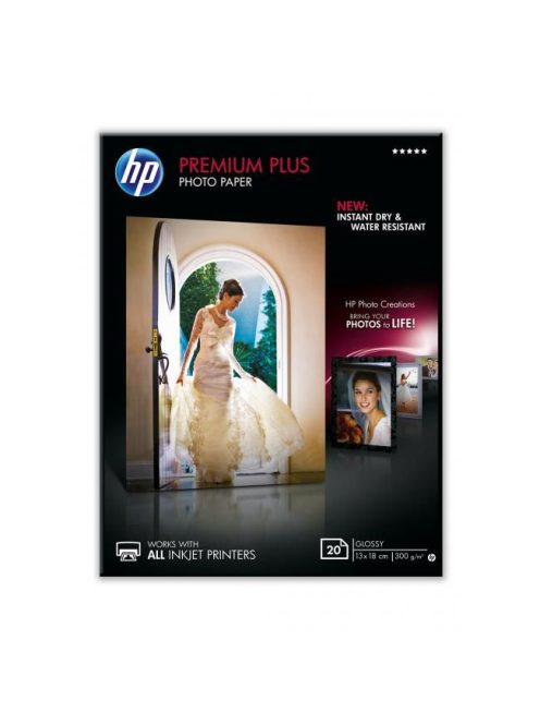 HP Premium Plus (fényes fotópapír) (13x18cm) (20 lap) (CR676A)
