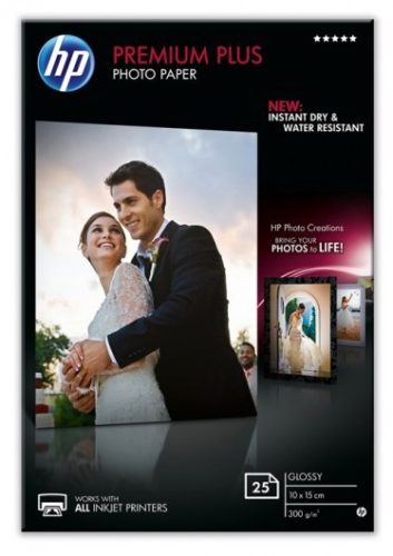 HP Premium Plus (fényes fotópapír) (10x15cm) (25 lap) (300g/m²) (CR677A)