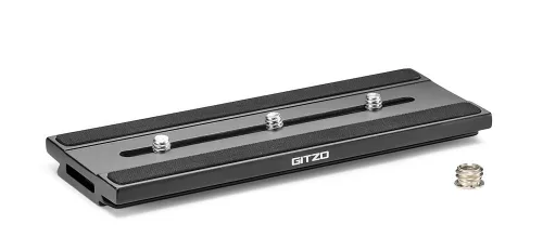 Gitzo quick release plate, long D profile with rubber grip (GS5370LDR)