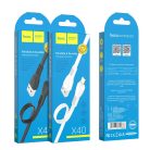 HOCO (USB-A to Lightning) “X40 Noah” töltő adatkábel (1m) (black) (HC711656)