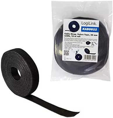 LogiLink vágható tépőzáras kábelkötegelő (10m x 20mm) (fekete/black) (KAB0055)