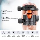 K&F CONCEPT TRAVELLER M1 (V1) állvány (aluminium) + BH-35L gömbfej (KF09.105V1)