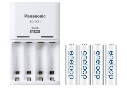Panasonic Eneloop 2/4db - AA/AAA akkumulátor töltő + 4db AA Eneloop akkumulátor (KKJ51MCC40E)