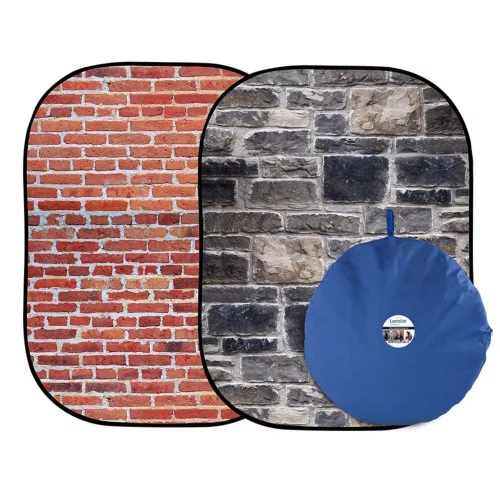 Lastolite Urban Collapsible 1.5 x 2.1m Red Brick/Grey Stone (LB5711)