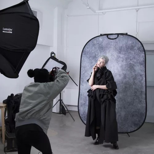 Lastolite Vintage Collapsible Background 1.5 x 2.1m Smoke/Concrete (LB5745)